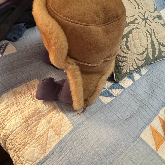 Chris Gurdol Tan Shearling Trapper Cap Size 7 to 7 1/8 - Picture 5 of 6